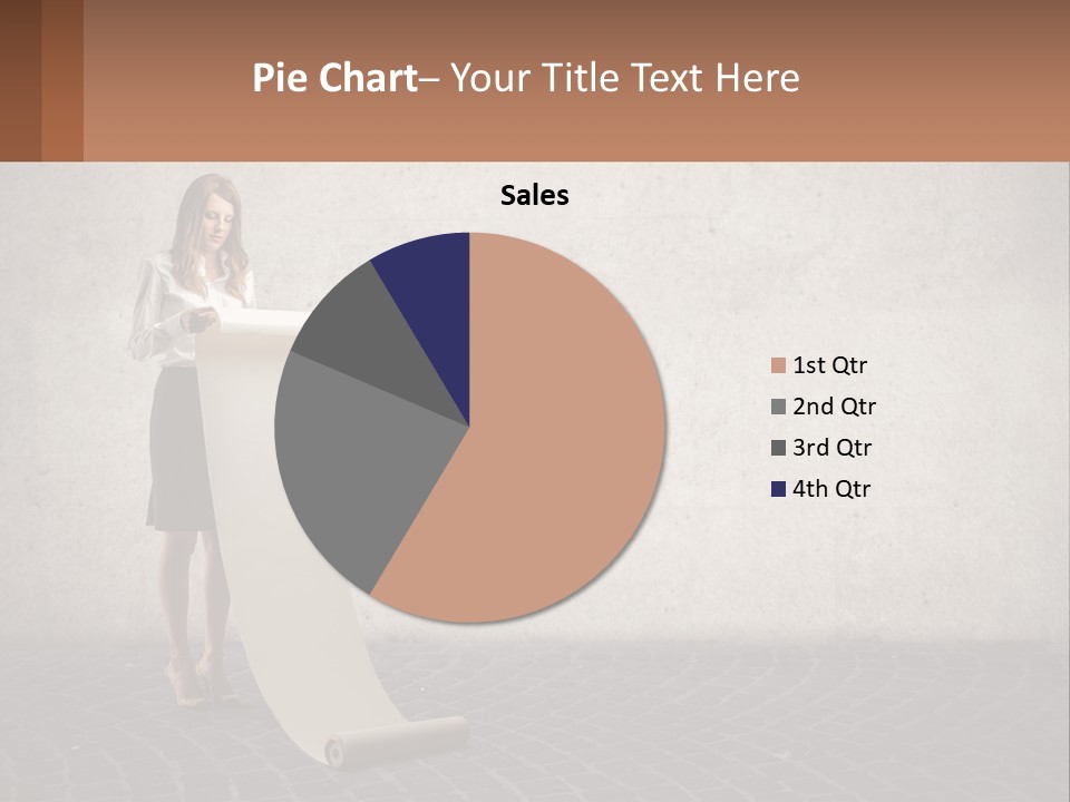 A Woman Standing Behind A Podium With Her Arms Folded PowerPoint Template
