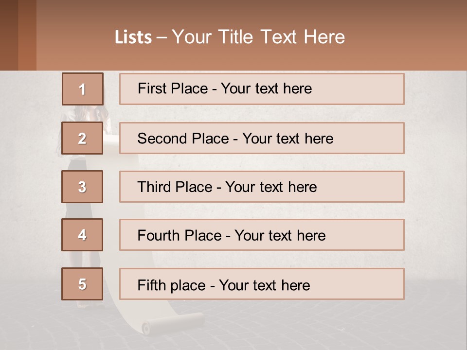 A Woman Standing Behind A Podium With Her Arms Folded PowerPoint Template