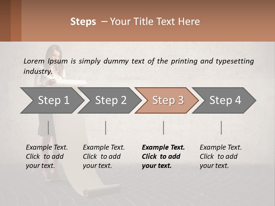 A Woman Standing Behind A Podium With Her Arms Folded PowerPoint Template
