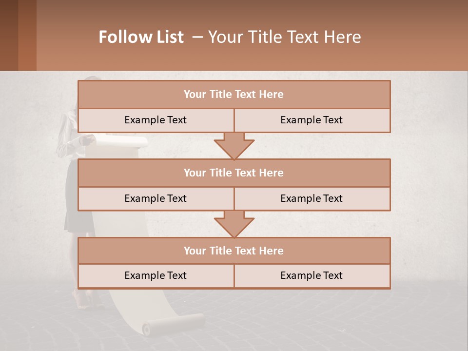 A Woman Standing Behind A Podium With Her Arms Folded PowerPoint Template