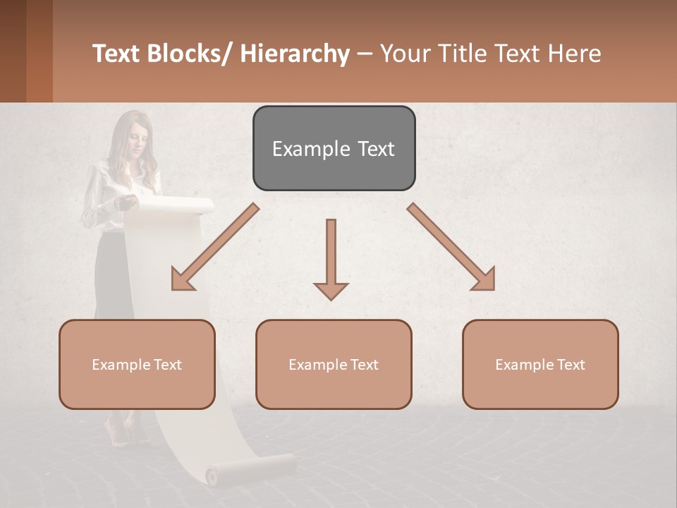 A Woman Standing Behind A Podium With Her Arms Folded PowerPoint Template