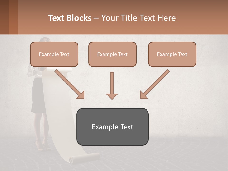 A Woman Standing Behind A Podium With Her Arms Folded PowerPoint Template