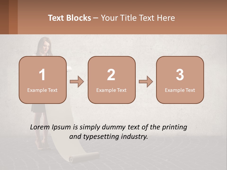 A Woman Standing Behind A Podium With Her Arms Folded PowerPoint Template