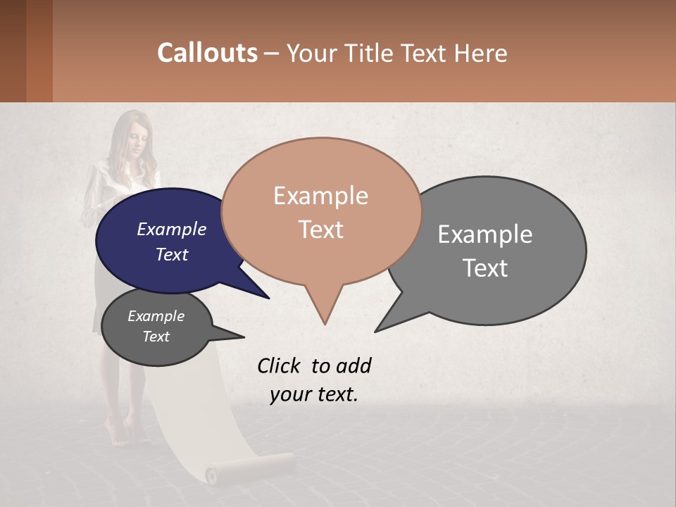 A Woman Standing Behind A Podium With Her Arms Folded PowerPoint Template