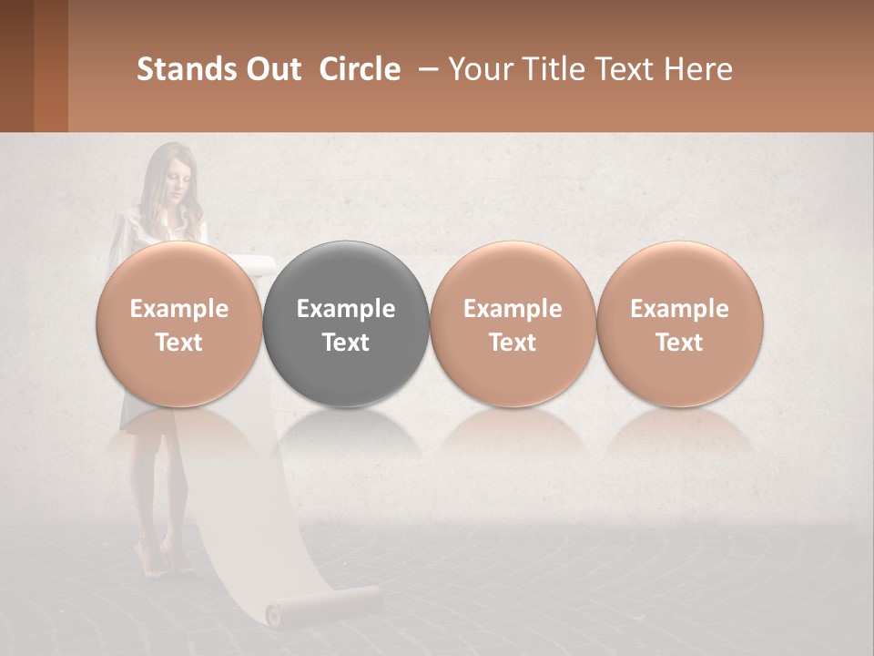 A Woman Standing Behind A Podium With Her Arms Folded PowerPoint Template
