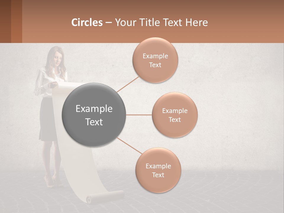 A Woman Standing Behind A Podium With Her Arms Folded PowerPoint Template