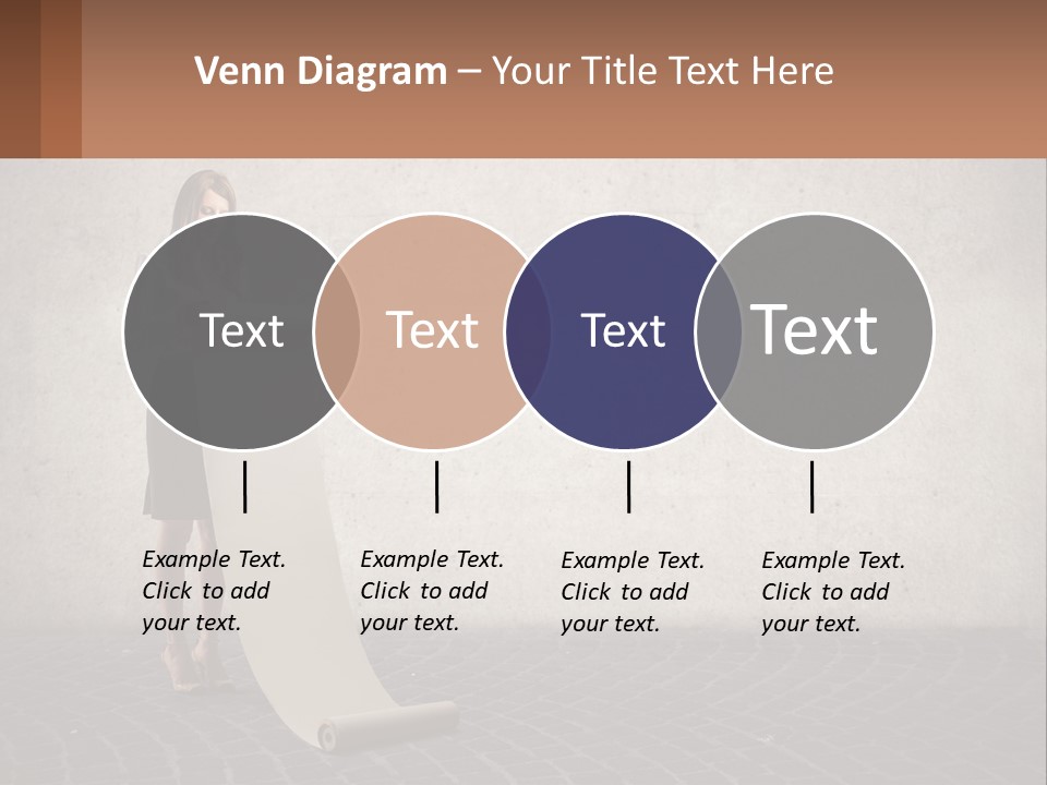 A Woman Standing Behind A Podium With Her Arms Folded PowerPoint Template