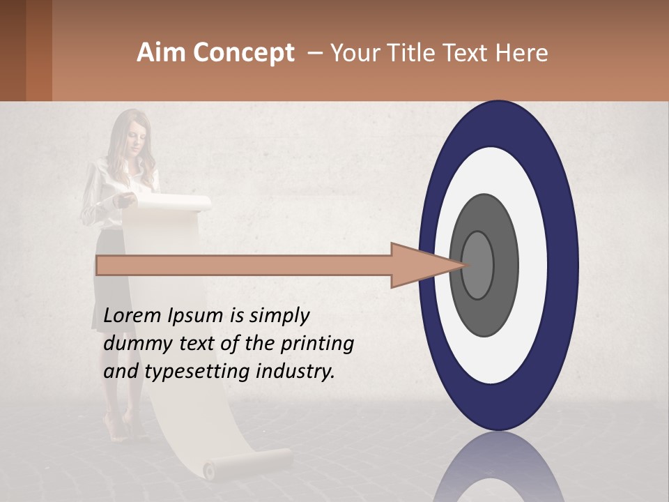 A Woman Standing Behind A Podium With Her Arms Folded PowerPoint Template