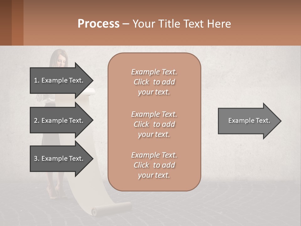 A Woman Standing Behind A Podium With Her Arms Folded PowerPoint Template
