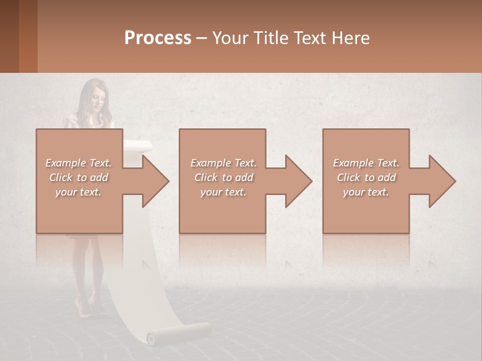 A Woman Standing Behind A Podium With Her Arms Folded PowerPoint Template