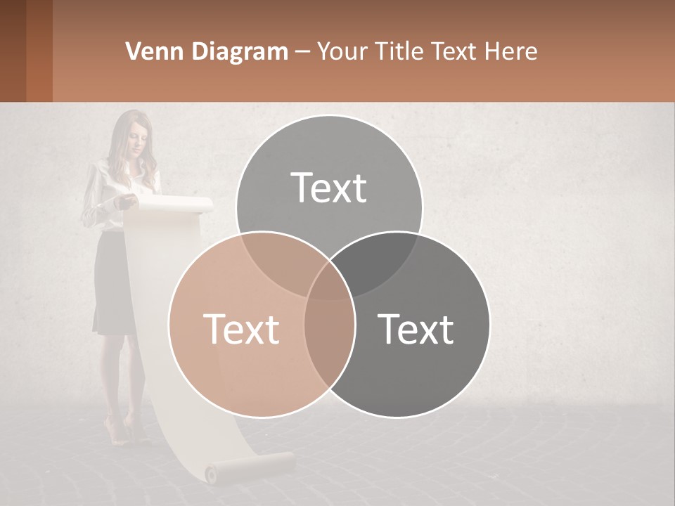 A Woman Standing Behind A Podium With Her Arms Folded PowerPoint Template