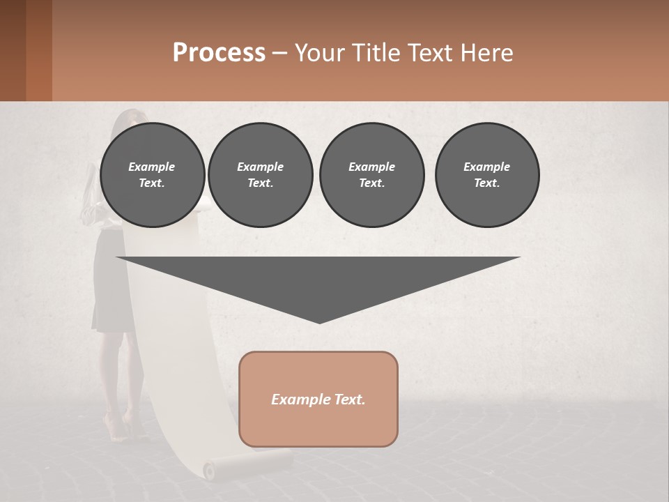 A Woman Standing Behind A Podium With Her Arms Folded PowerPoint Template