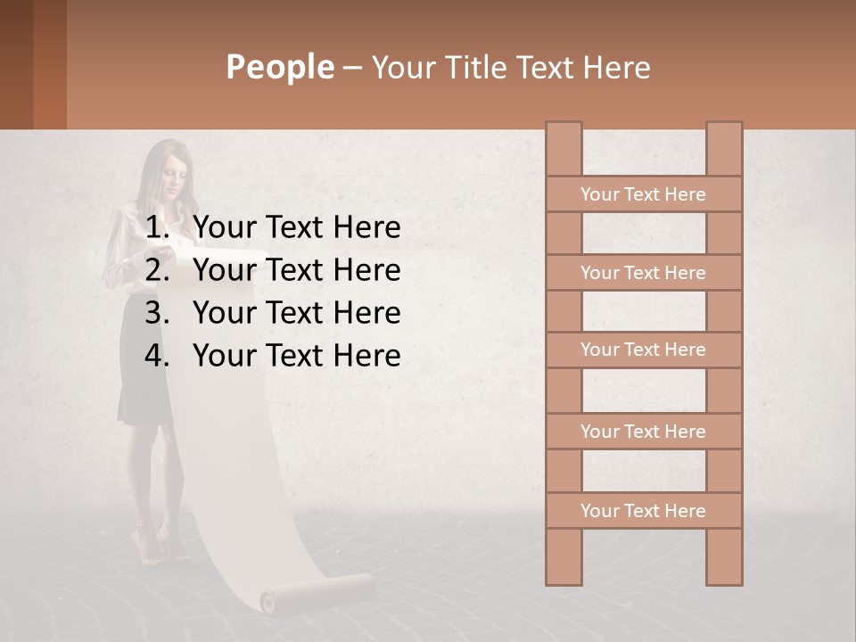 A Woman Standing Behind A Podium With Her Arms Folded PowerPoint Template