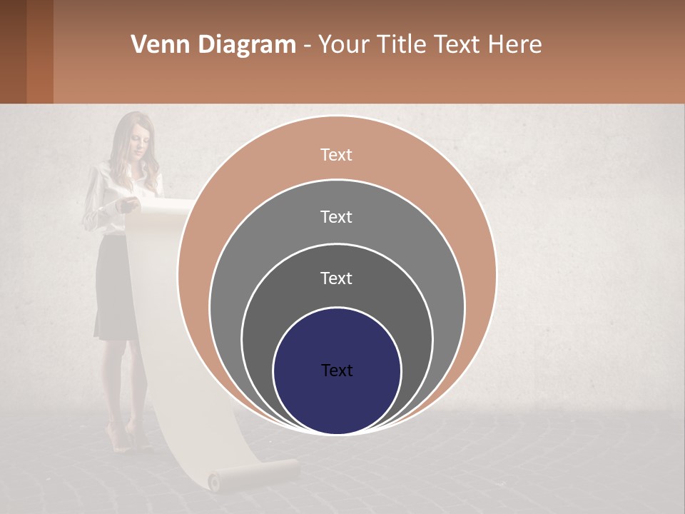 A Woman Standing Behind A Podium With Her Arms Folded PowerPoint Template