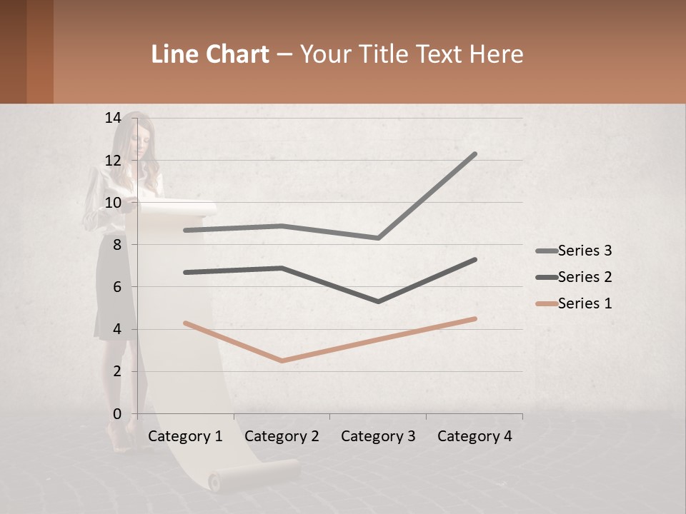 A Woman Standing Behind A Podium With Her Arms Folded PowerPoint Template
