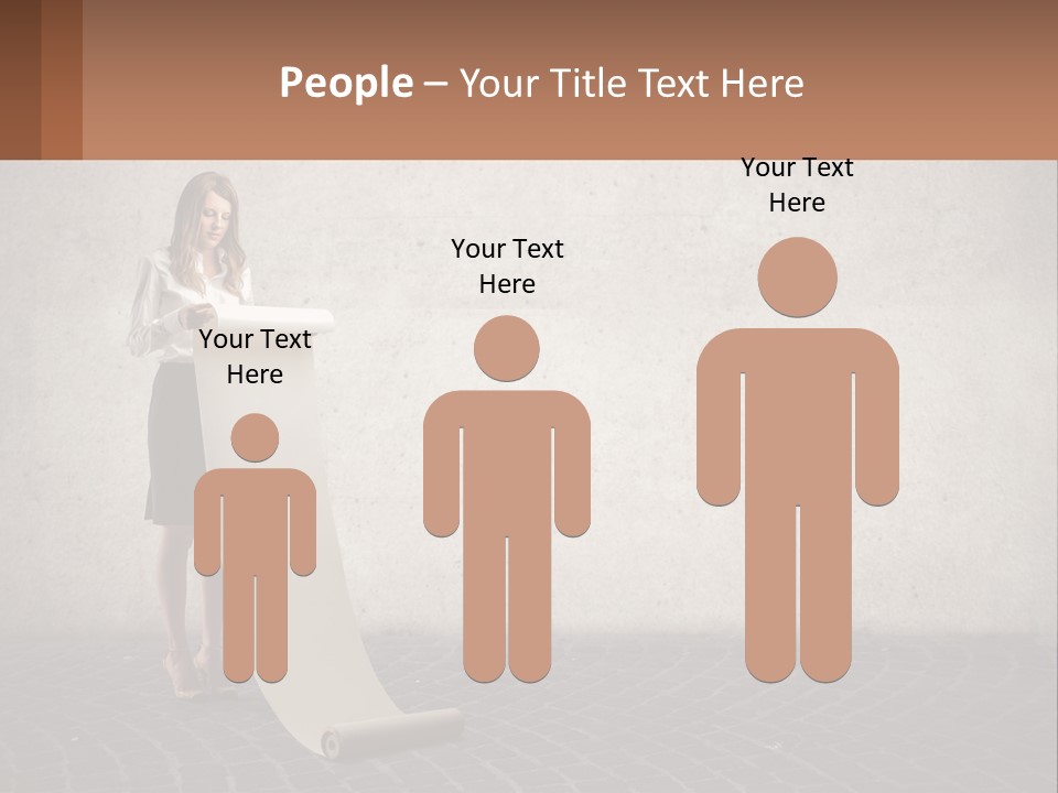 A Woman Standing Behind A Podium With Her Arms Folded PowerPoint Template