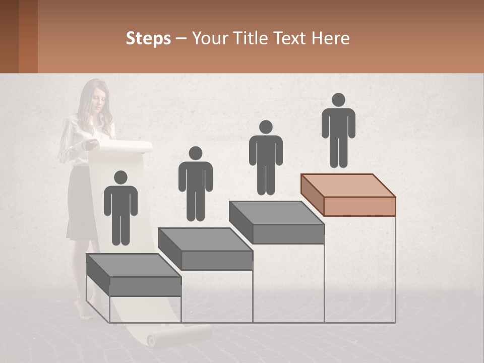 A Woman Standing Behind A Podium With Her Arms Folded PowerPoint Template