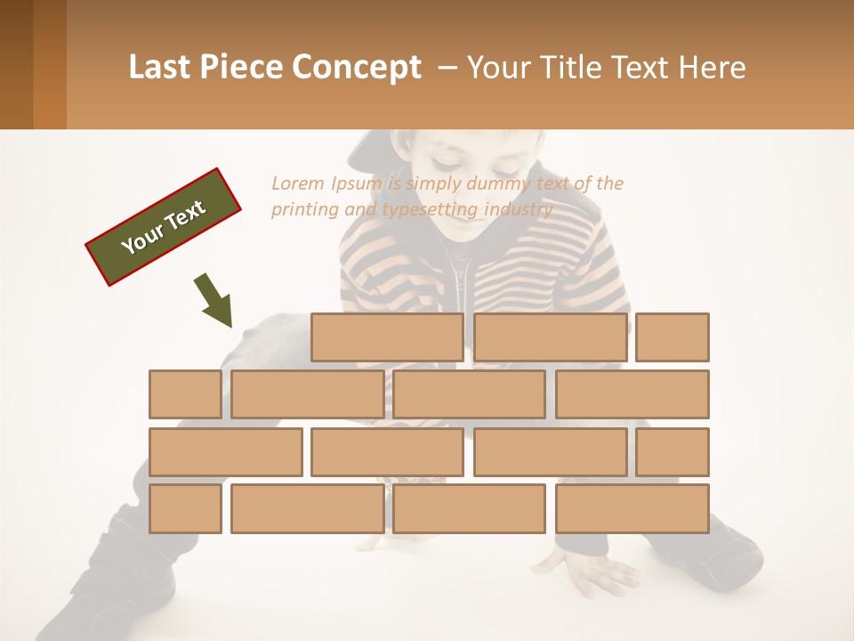 A Young Boy Sitting On The Ground With A Hat On PowerPoint Template