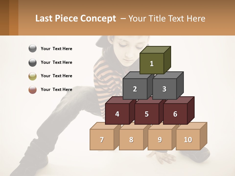 A Young Boy Sitting On The Ground With A Hat On PowerPoint Template