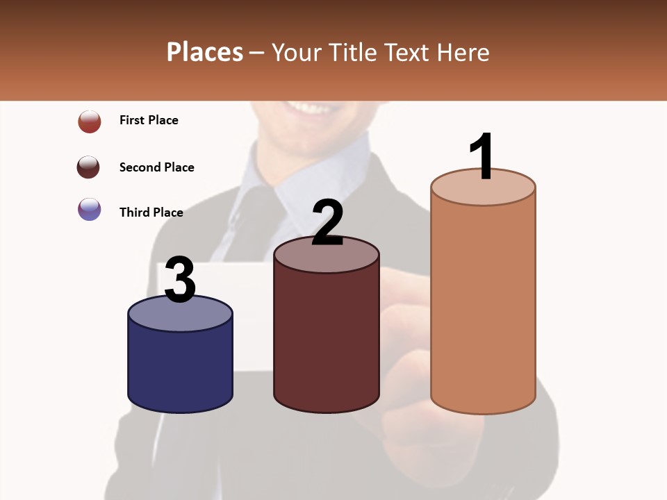 A Man In A Suit Holding A Business Card PowerPoint Template