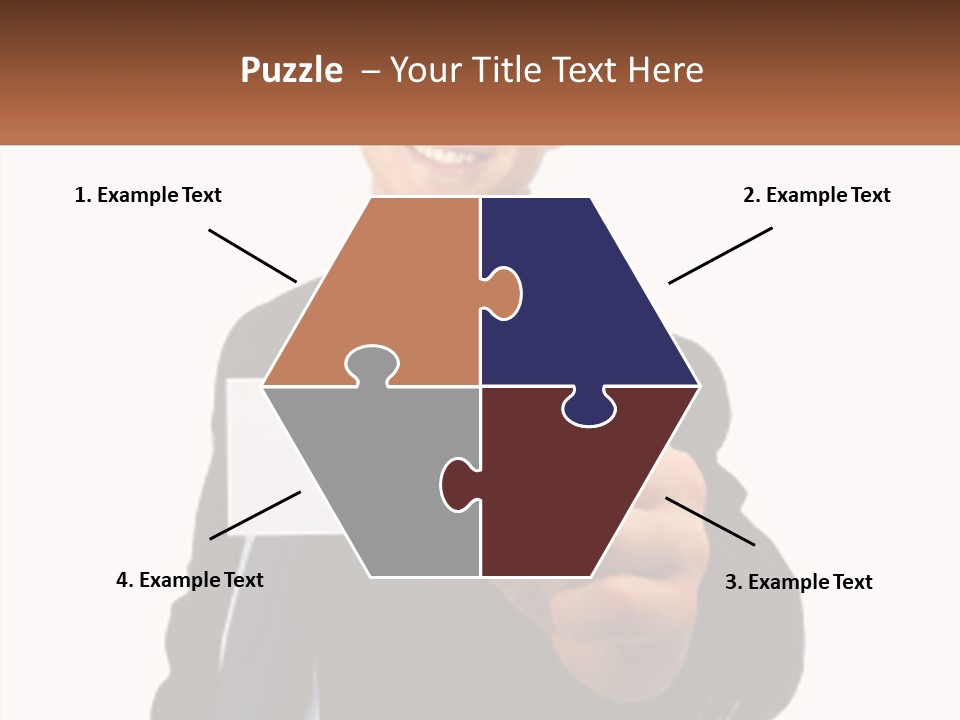 A Man In A Suit Holding A Business Card PowerPoint Template