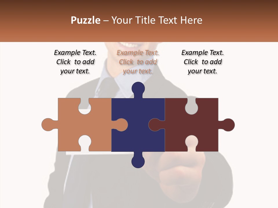 A Man In A Suit Holding A Business Card PowerPoint Template