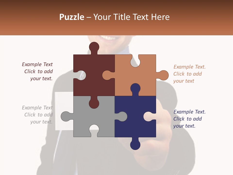 A Man In A Suit Holding A Business Card PowerPoint Template