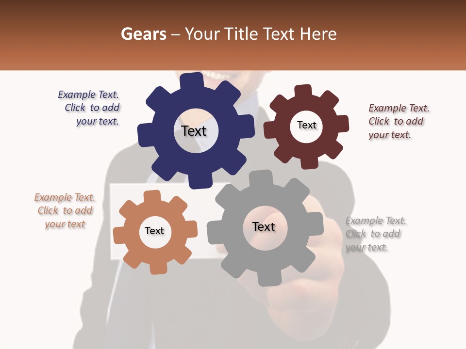 A Man In A Suit Holding A Business Card PowerPoint Template