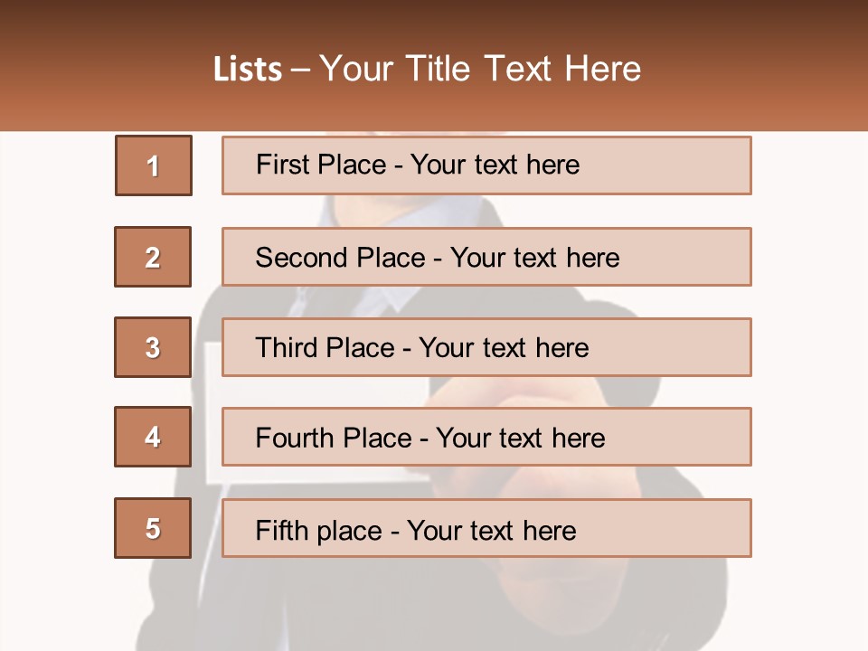 A Man In A Suit Holding A Business Card PowerPoint Template