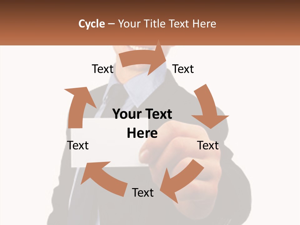 A Man In A Suit Holding A Business Card PowerPoint Template