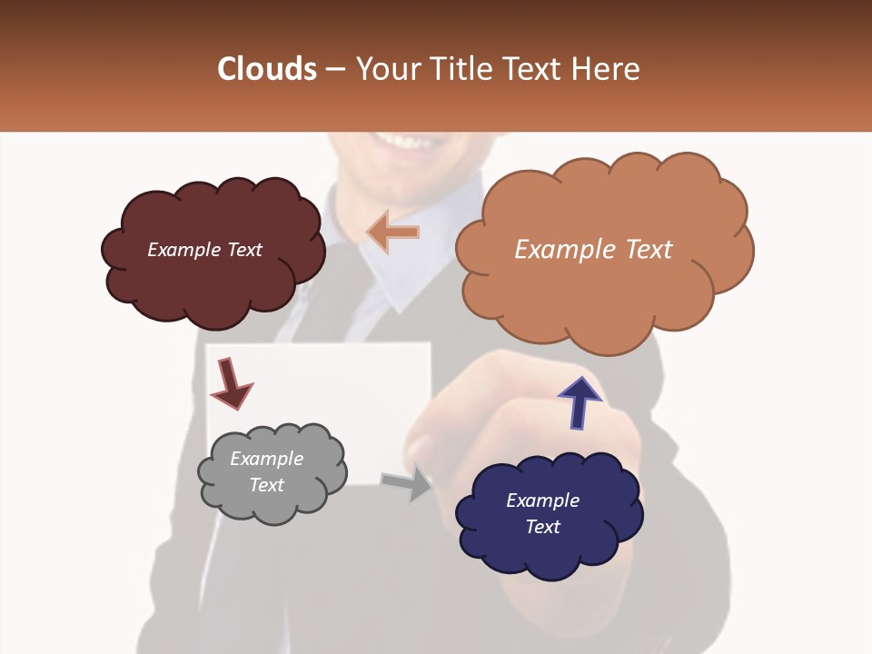 A Man In A Suit Holding A Business Card PowerPoint Template