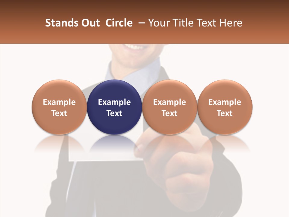 A Man In A Suit Holding A Business Card PowerPoint Template