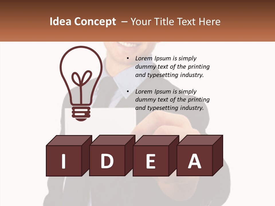 A Man In A Suit Holding A Business Card PowerPoint Template