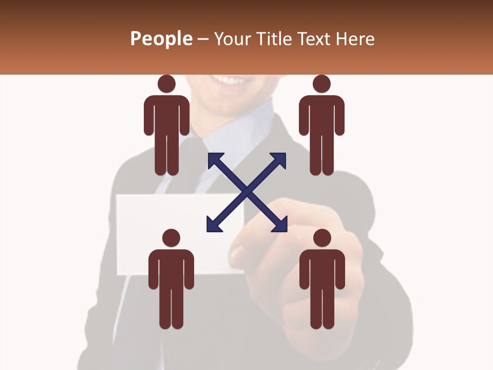 A Man In A Suit Holding A Business Card PowerPoint Template