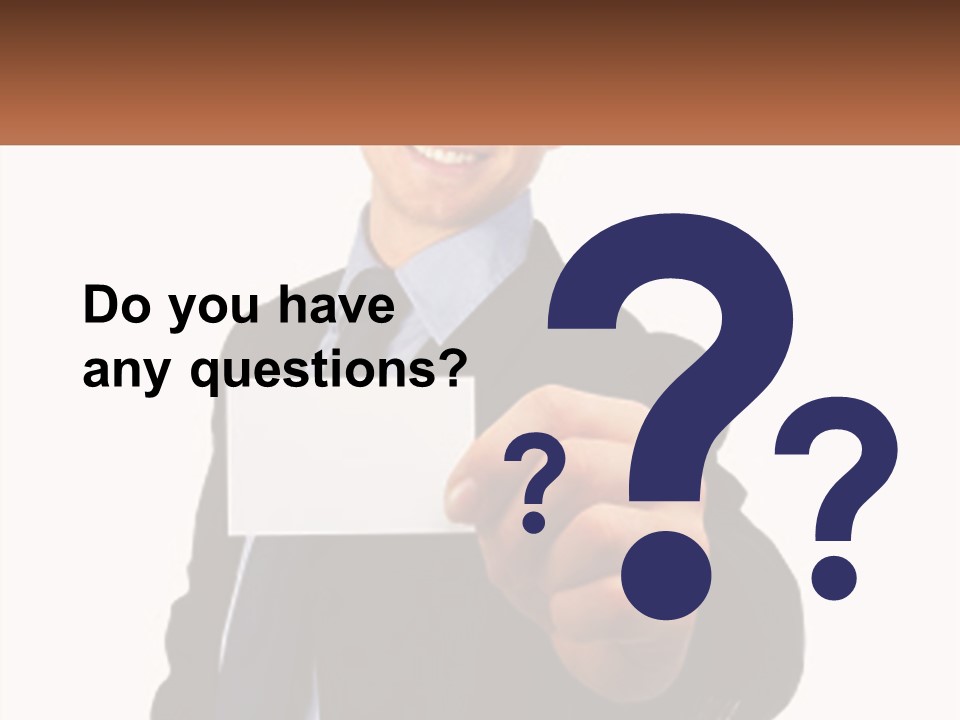 A Man In A Suit Holding A Business Card PowerPoint Template