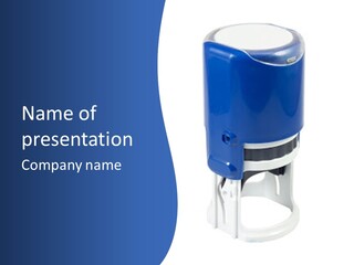A Blue And White Toilet Paper Dispenser On A White Background PowerPoint Template