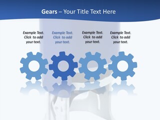 A Blue And White Toilet Paper Dispenser On A White Background PowerPoint Template