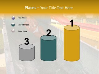A Woman Slides Down A Slide In A Water Park PowerPoint Template