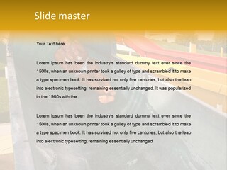 A Woman Slides Down A Slide In A Water Park PowerPoint Template