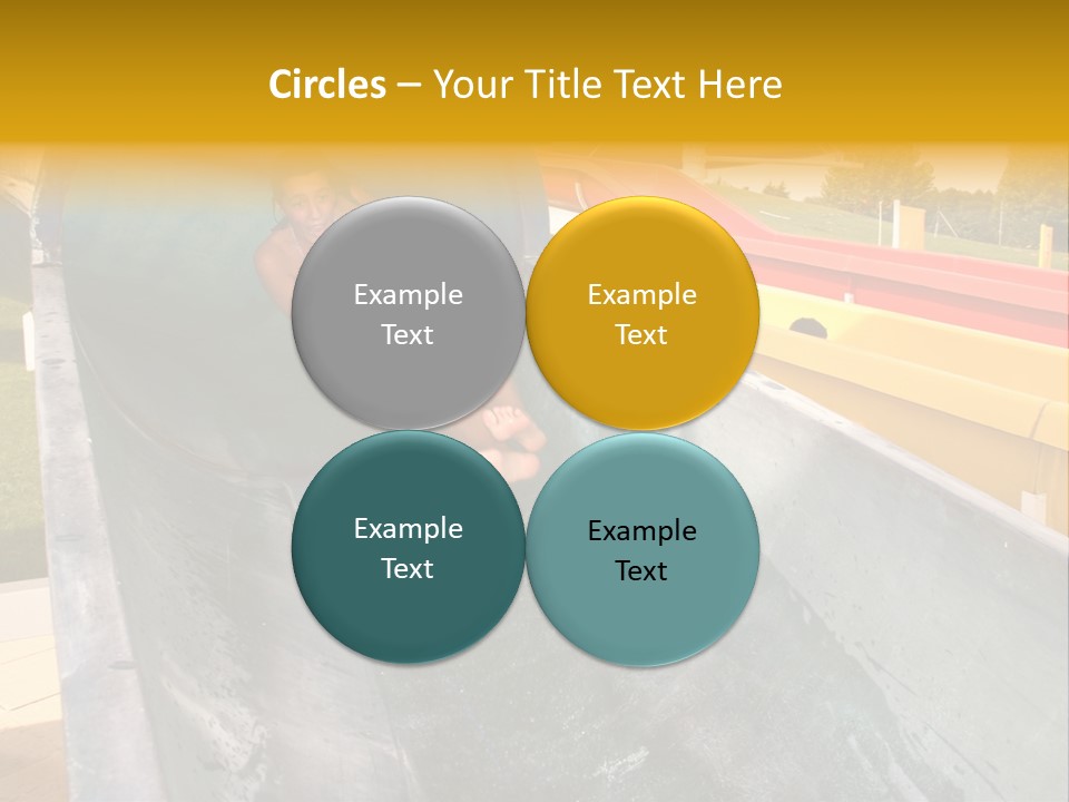 A Woman Slides Down A Slide In A Water Park PowerPoint Template