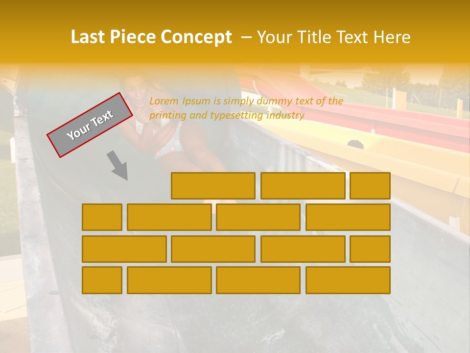 A Woman Slides Down A Slide In A Water Park PowerPoint Template