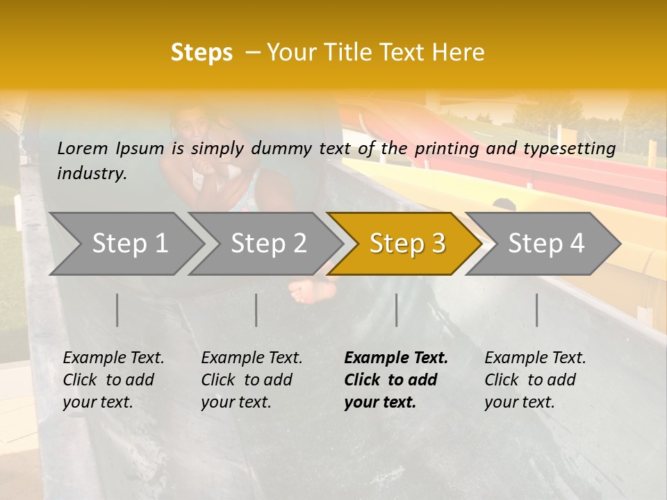 A Woman Slides Down A Slide In A Water Park PowerPoint Template