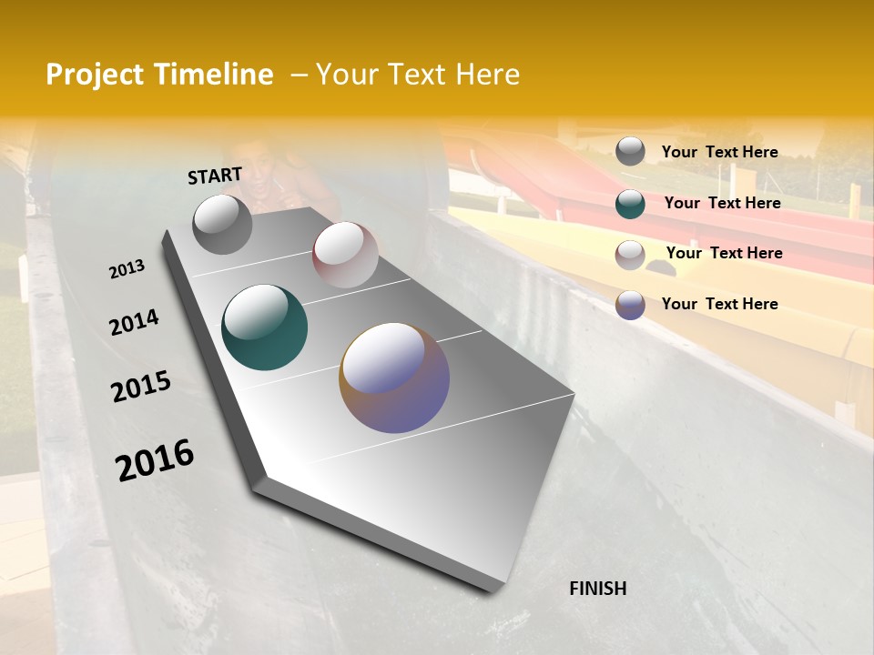 A Woman Slides Down A Slide In A Water Park PowerPoint Template
