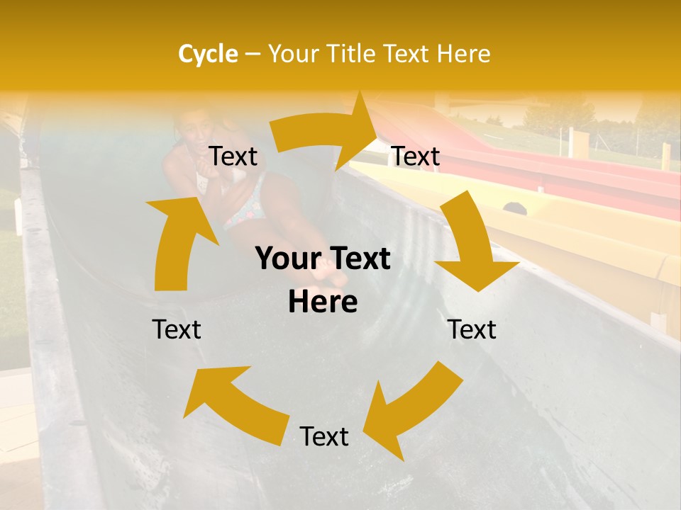 A Woman Slides Down A Slide In A Water Park PowerPoint Template