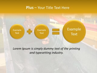 A Woman Slides Down A Slide In A Water Park PowerPoint Template