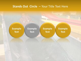 A Woman Slides Down A Slide In A Water Park PowerPoint Template