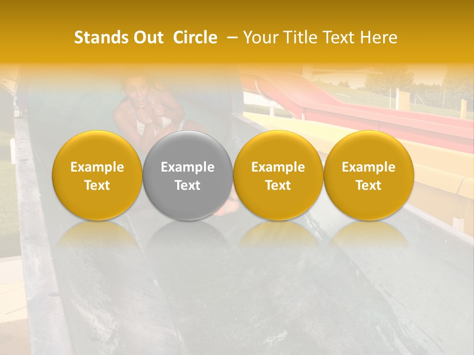 A Woman Slides Down A Slide In A Water Park PowerPoint Template