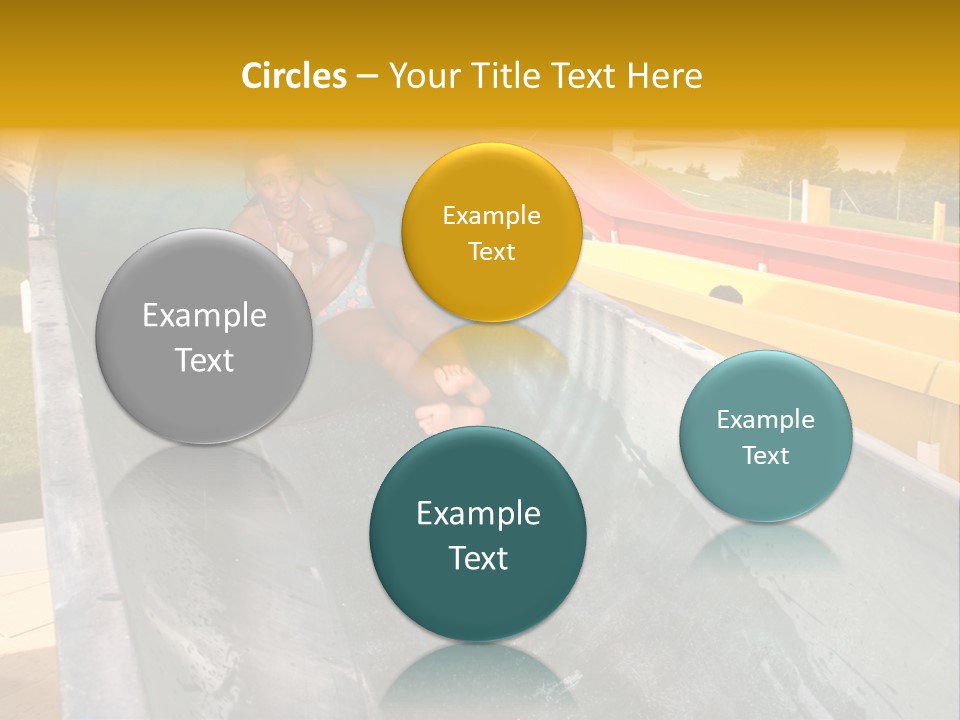 A Woman Slides Down A Slide In A Water Park PowerPoint Template