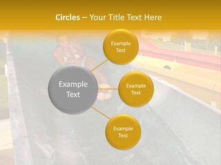 A Woman Slides Down A Slide In A Water Park PowerPoint Template