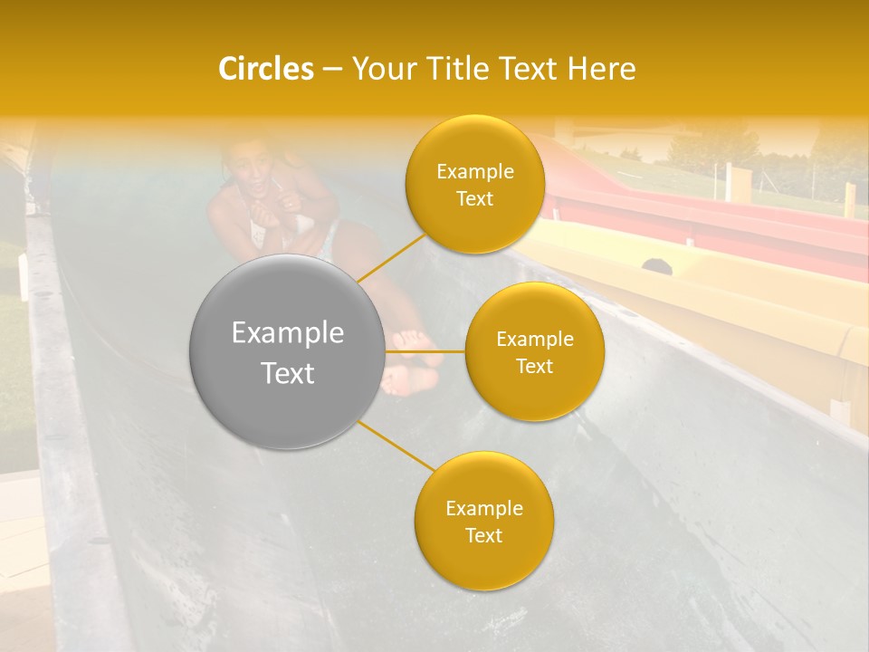 A Woman Slides Down A Slide In A Water Park PowerPoint Template